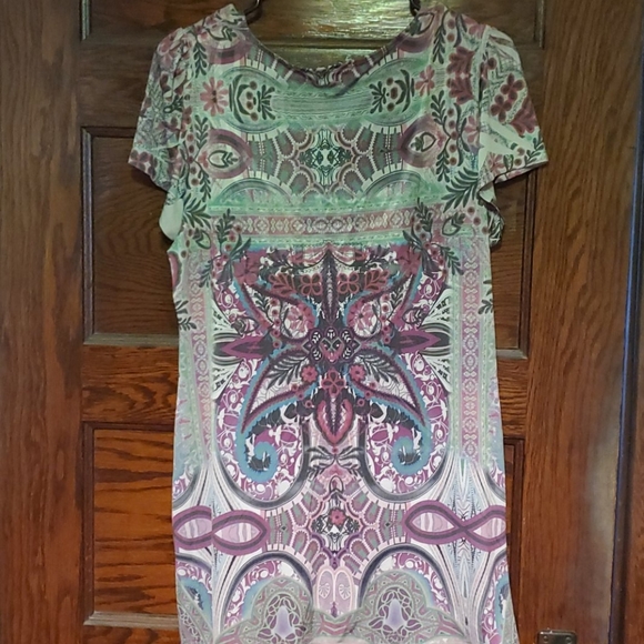 Olive tapestry top - Picture 3 of 4